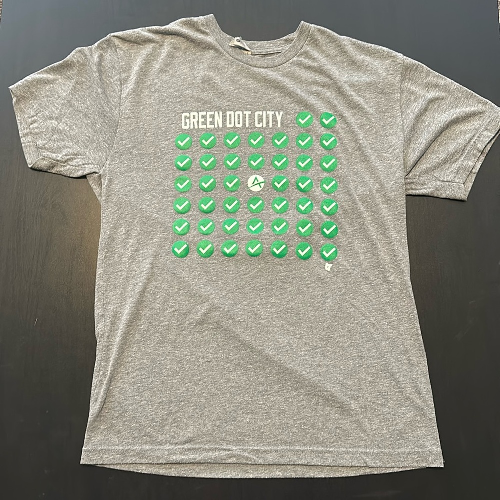Action Network Green Dot City NextLevel T-Shirt Mens M Medium